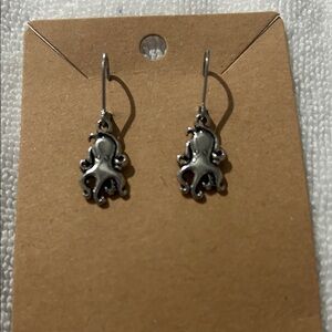 Source Unknown Silver Octopus Earrings